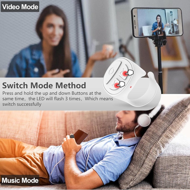 STDFORU TikTok Scrolling Ring, Bluetooth Camera Remote Control, Scrolling Ring for iPhone,TIK Tok, iPad, Android (White) - Image 4